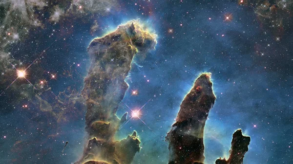 Cielo nocturno con muchas estrellas brillantes, fondo de astro natural. Elemento de esta imagen suministrado por la NASA — Foto de Stock