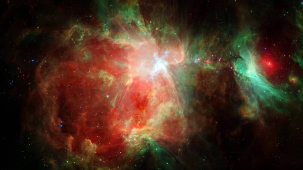 Renkli nebula ve evrendeki açık yıldız kümesi.