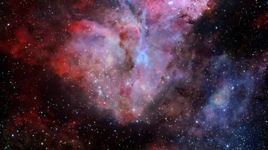 Nebula ve yıldızlı sonsuz uzay arkaplanı.