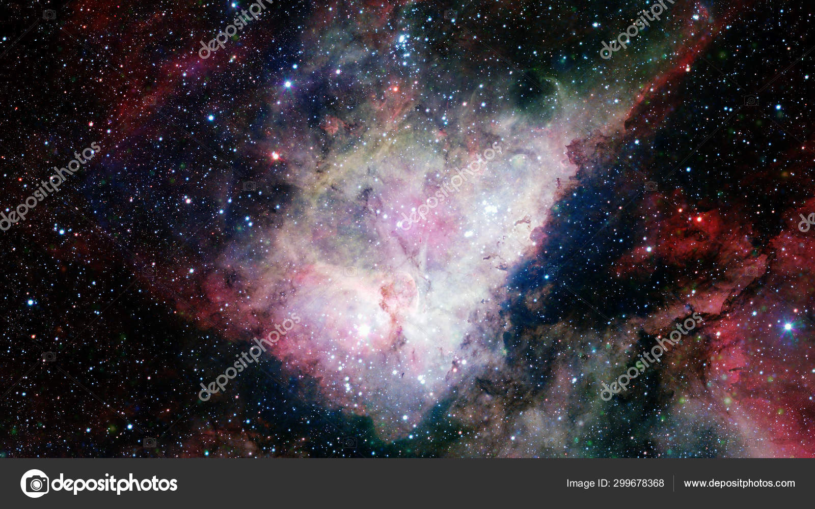 宇宙中色彩斑斓的星云和疏散星团. ——图库图片© NASA.image #299678368