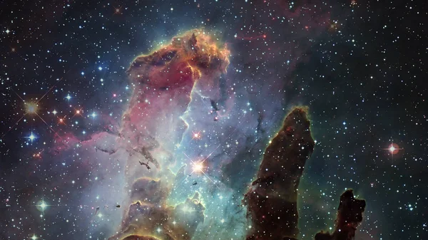 Campo stellare ad alta definizione, cielo notturno. Nebulosa e galassie nello spazio — Foto Stock