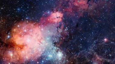 Yüksek tanımlı yıldız alanı, gece gökyüzü uzayı. Uzaydaki bulutsu ve galaksiler