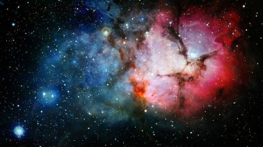 Nebula ve yıldızlı sonsuz uzay arkaplanı.