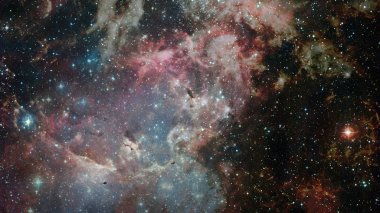 Nebula ve yıldızlı sonsuz uzay arkaplanı.