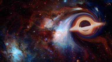 Derin uzayda kara delik. Bu görüntünün elementleri NASA tarafından desteklenmektedir.
