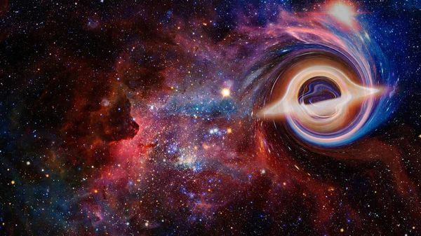 Simulación Gran Agujero Negro Espacio Oscuro Elementos Esta Imagen Proporcionados —  Fotos de Stock