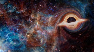 Derin uzayda kara delik. Bu görüntünün elementleri NASA tarafından desteklenmektedir.