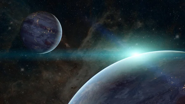 Exoplaneta Espacio Elementos Esta Imagen Proporcionados Por Nasa — Foto de Stock