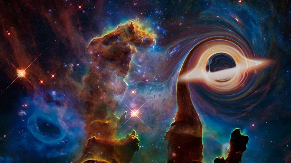 宇宙のブラックホール Nasaによって提供されたこの画像の要素 — ストック写真
