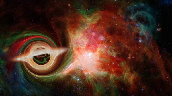 Черная Дыра Глубоком Космосе Элементы Этого Изображения Предоставлены Наса — стоковое фото
