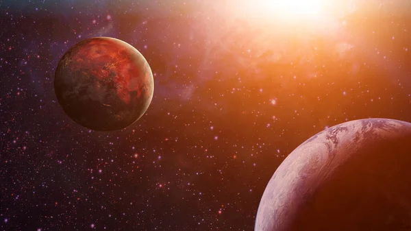 Fiery Hot Exoplanet Textura Alta Resolución Fondo Abstracto Elementos Esta — Foto de Stock