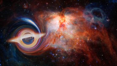 Derin uzayda kara delik. Bu görüntünün elementleri NASA tarafından desteklenmektedir.