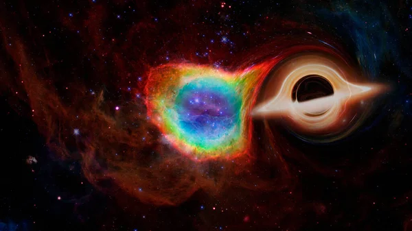 宇宙中的超大质量黑洞美国航天局提供的这一图像的要素 — 图库照片