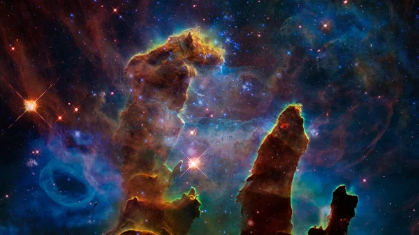 Nebulosa Espacial Azul Elementos Esta Imagen Proporcionados Por Nasa — Foto de Stock