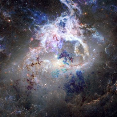Kozmos uzayındaki nebula ve yıldızlar. Bu görüntünün elementleri NASA tarafından desteklenmektedir