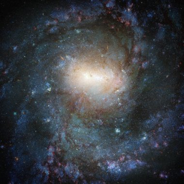 Yıldızlı uzayın derinliklerinde. Nebula ve galaksi. Bu görüntünün elementleri NASA tarafından desteklenmektedir.