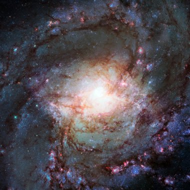 Spiral galaksi. Bu görüntünün elementleri NASA tarafından desteklenmektedir.