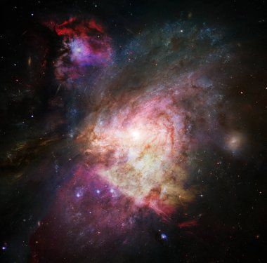 Bilim kurgu soyut duvar kağıdı. Evrende milyarlarca galaksi var. Bu görüntünün elementleri NASA tarafından desteklenmektedir