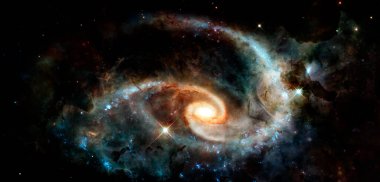 Spiral galaksi. Derin evren. Uzay boşluğu. Bu görüntünün elementleri NASA tarafından desteklenmektedir.
