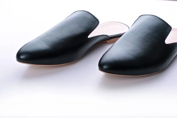 Mocasines Grises Urbanos Zapatos Planos Para Mujer Casuales Modernos Clásicos — Foto de Stock