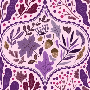 Güz Kış Şablonu Kapak, Bayrak ve Notlar için Arkaplan Çizimi. Sonbahar Estetik Arkaplanı. Bitki ve Çiçek Desenli Arkaplan. 