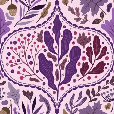 Güz Kış Şablonu Kapak, Bayrak ve Notlar için Arkaplan Çizimi. Sonbahar Estetik Arkaplanı. Bitki ve Çiçek Desenli Arkaplan. 