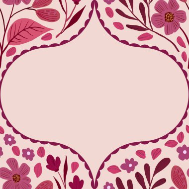 Güz Kış Şablonu Kapak, Bayrak ve Notlar için Arkaplan Çizimi. Sonbahar Estetik Arkaplanı. Bitki ve Çiçek Desenli Arkaplan. 