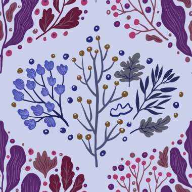 Güz Kış Şablonu Kapak, Bayrak ve Notlar için Arkaplan Çizimi. Sonbahar Estetik Arkaplanı. Bitki ve Çiçek Desenli Arkaplan. 