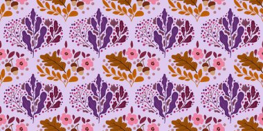 Güz Kış Şablonu Kapak, Bayrak ve Notlar için Arkaplan Çizimi. Sonbahar Estetik Arkaplanı. Bitki ve Çiçek Desenli Arkaplan. 