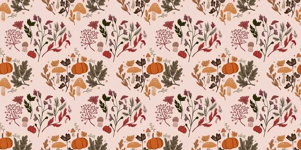 Güz Kış Şablonu Kapak, Bayrak ve Notlar için Arkaplan Çizimi. Sonbahar Estetik Arkaplanı. Bitki ve Çiçek Desenli Arkaplan. 