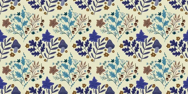 Güz Kış Şablonu Kapak, Bayrak ve Notlar için Arkaplan Çizimi. Sonbahar Estetik Arkaplanı. Bitki ve Çiçek Desenli Arkaplan. 