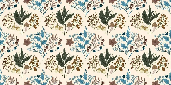 Güz Kış Şablonu Kapak, Bayrak ve Notlar için Arkaplan Çizimi. Sonbahar Estetik Arkaplanı. Bitki ve Çiçek Desenli Arkaplan. 