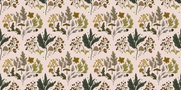 Güz Kış Şablonu Kapak, Bayrak ve Notlar için Arkaplan Çizimi. Sonbahar Estetik Arkaplanı. Bitki ve Çiçek Desenli Arkaplan. 