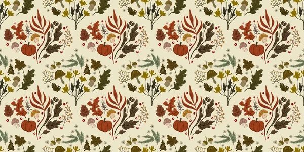 Güz Kış Şablonu Kapak, Bayrak ve Notlar için Arkaplan Çizimi. Sonbahar Estetik Arkaplanı. Bitki ve Çiçek Desenli Arkaplan. 