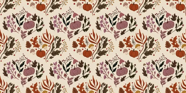 Güz Kış Şablonu Kapak, Bayrak ve Notlar için Arkaplan Çizimi. Sonbahar Estetik Arkaplanı. Bitki ve Çiçek Desenli Arkaplan. 