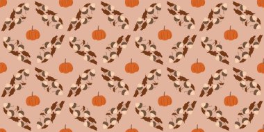 Güz Kış Şablonu Kapak, Bayrak ve Notlar için Arkaplan Çizimi. Sonbahar Estetik Arkaplanı. Bitki ve Çiçek Desenli Arkaplan. 