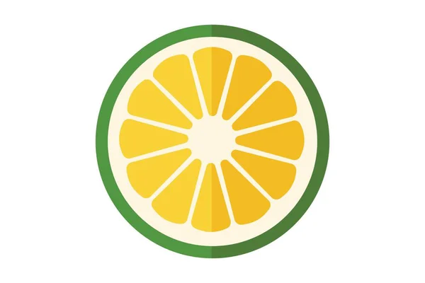 Kireç diliminin, pürüzsüz yeşil kabuğu ve parlak sarı kısımlarıyla stilize edilmiş bir tasviri. Gıda tasarımı için mükemmel, sağlıklı beslenme grafikleri, ya da narenciye temalı projeler.