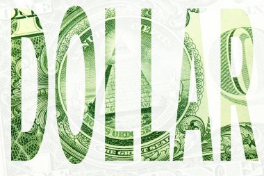 Beyaz arka plan üzerinde kelime Doları