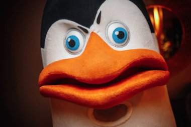 penguen kostüm yüz yakın çekim