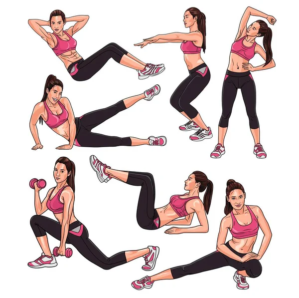 Bir grup kadın fitness egzersizi yapıyor.