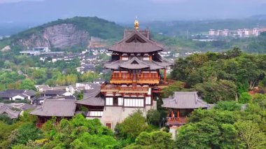 Yixing, Wuxi City 'deki Dongpo Pavyonu manzaralı, Jiangsu Eyaleti, Çin