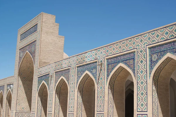 Viejo Edificio Pared Con Arcos Antiguos Edificios Asia Medieval Bujará — Foto de Stock