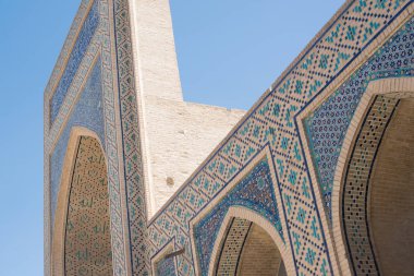 Eski bina, kemerli duvar. Ortaçağ Asya eski binalar. Buhara, Özbekistan