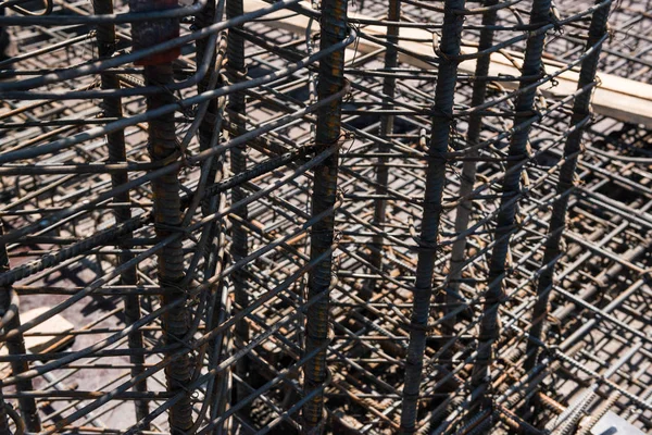 Kovová Konstrukce Tyče Pro Lití Betonu — Stock fotografie