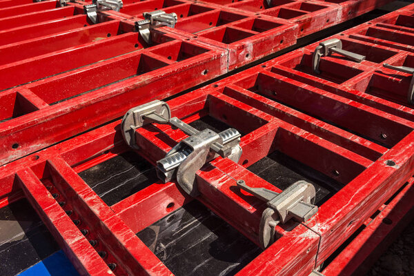 scaffolding and supports with fastening elements. building materials and tools