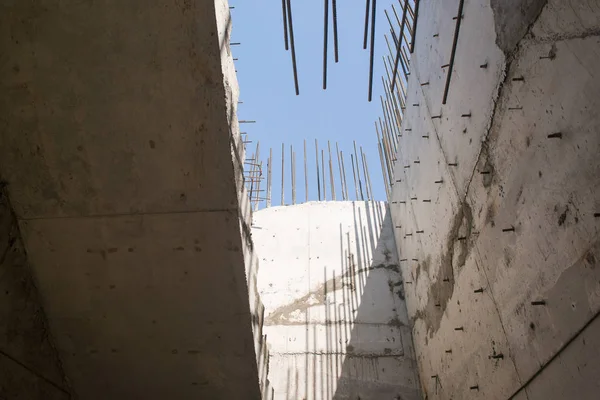 Betonové Zdi Schody Nové Budově — Stock fotografie