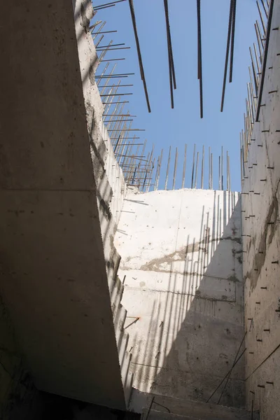 Betonové Zdi Schody Nové Budově — Stock fotografie