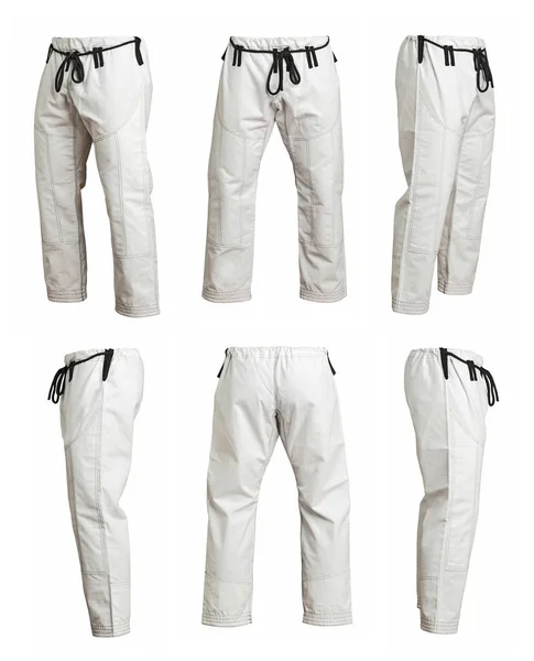 Ângulo Diferente Calças Kimono Esportes Treinamento Isolado Fundo Branco — Fotografia de Stock