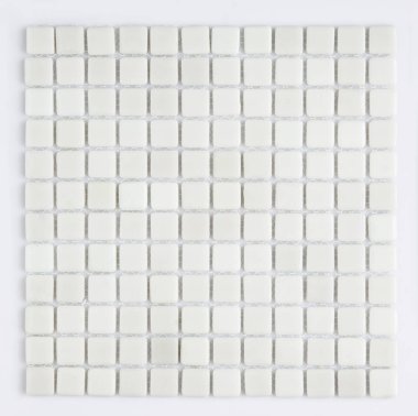 küçük beyaz seramik karo bir açık renkli, üstten görünüm, Mayolikası. Katalog için