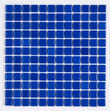 küçük mavi seramik karo, üstten görünüm, Mayolikası. Katalog için